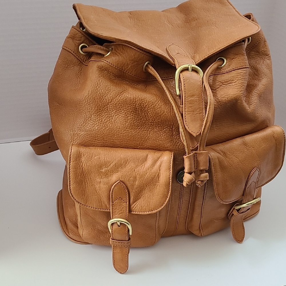 Tan Leather Backpack by Boulder Ridge - Picture 7 of 7